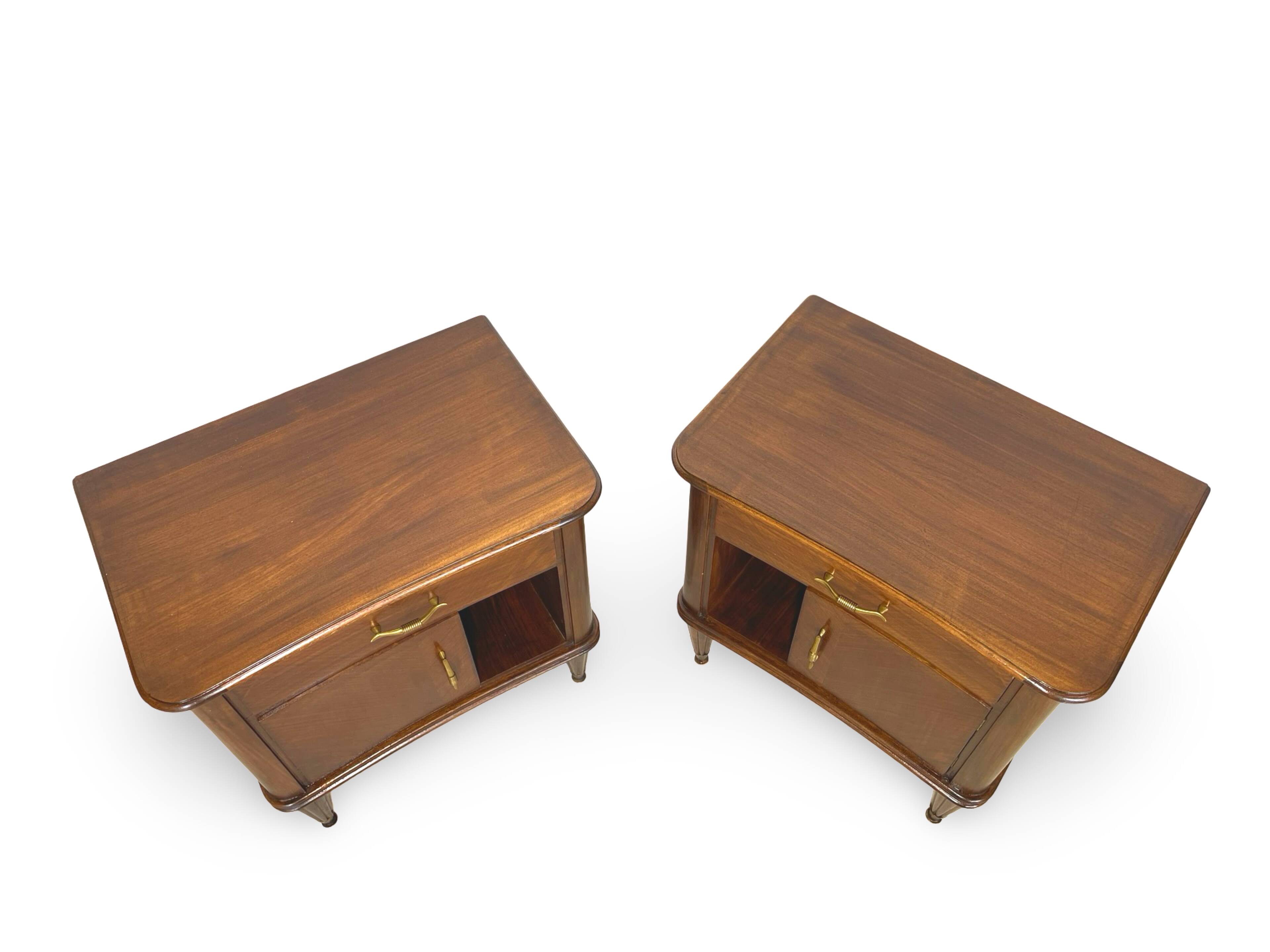 Pair of Italian bedside tables from the mid-20th century.