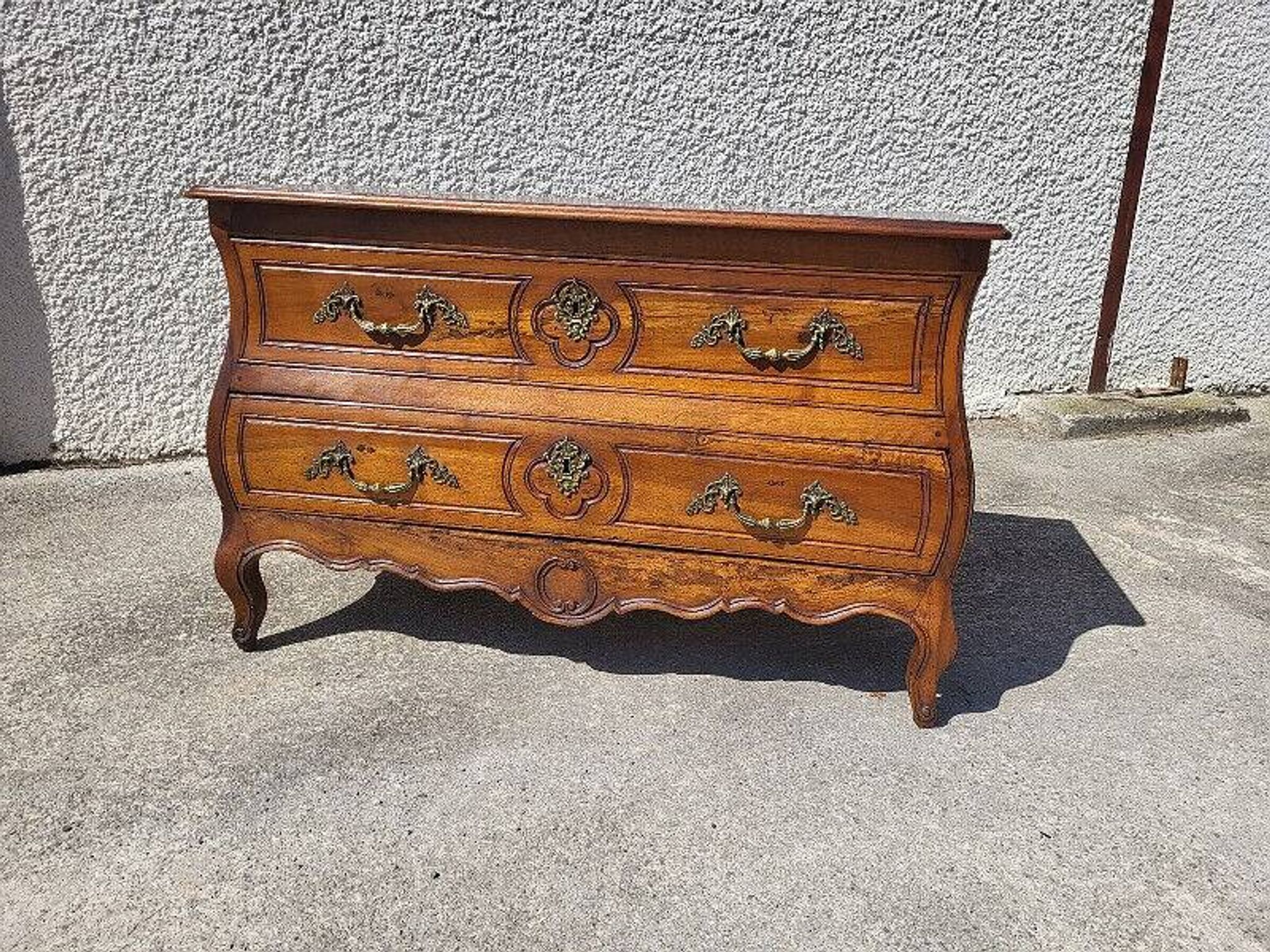 Louis xv tombeau chest of drawers in walnut 2 drawers from the 18th century