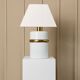 Lampe de table en céramique blanche avec accent doré - Fabriquée en Italie, années 1980, style Hollywood Regency vintage