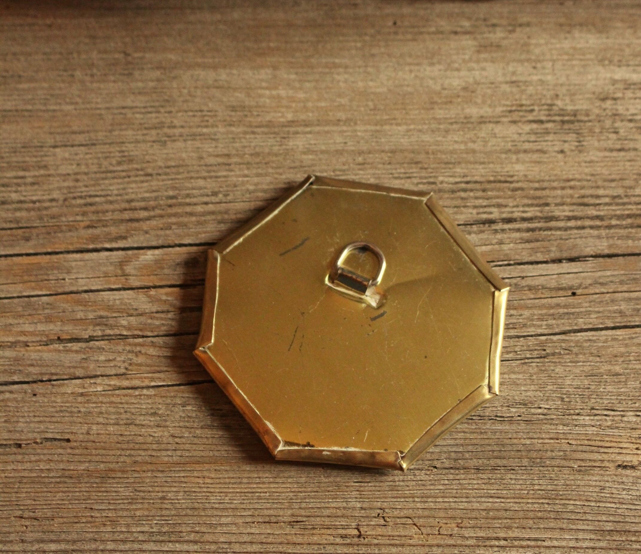 Golden mirror octagon brass for accumulation - 10x10cm