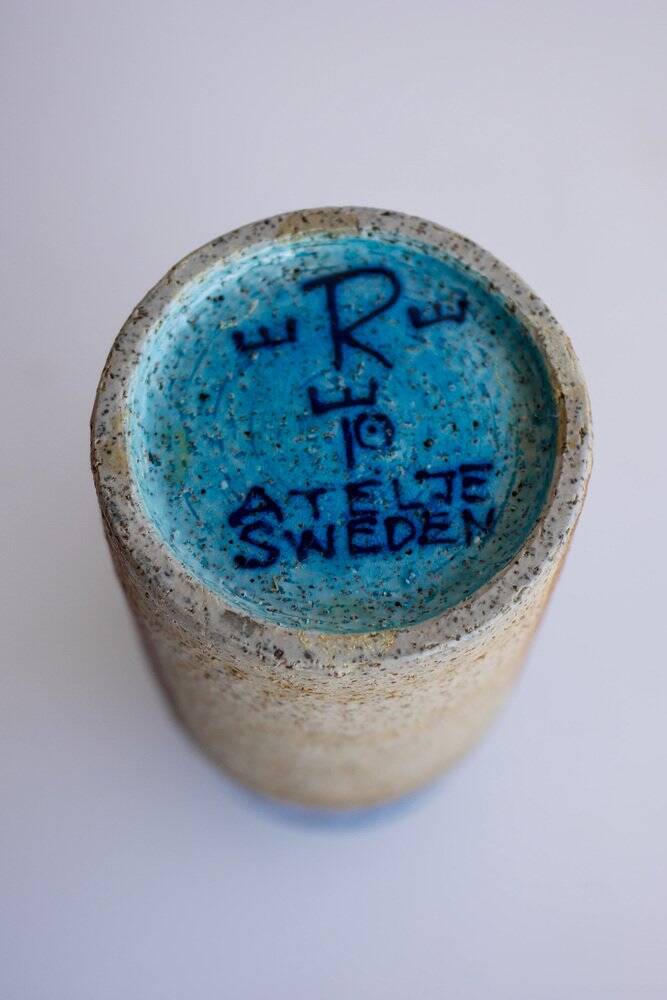 Mid-century modern studio art ceramic vase by Inger Persson for Rörstrand, 1970s