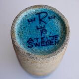 Mid-century modern studio art ceramic vase by Inger Persson for Rörstrand, 1970s
