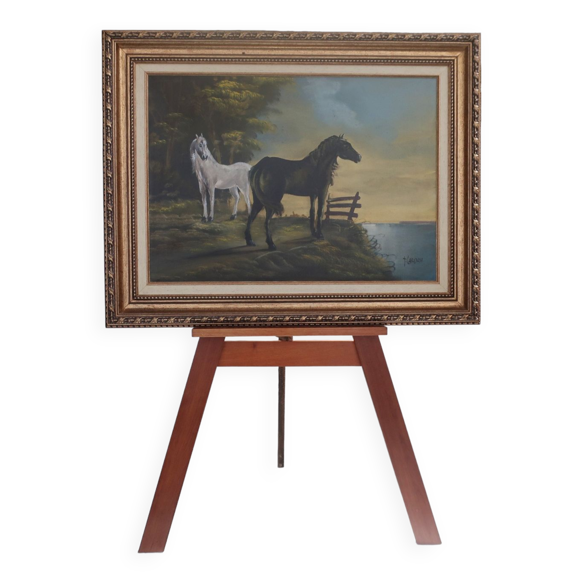 Oil painting - horses - painter teixeira cardoso.