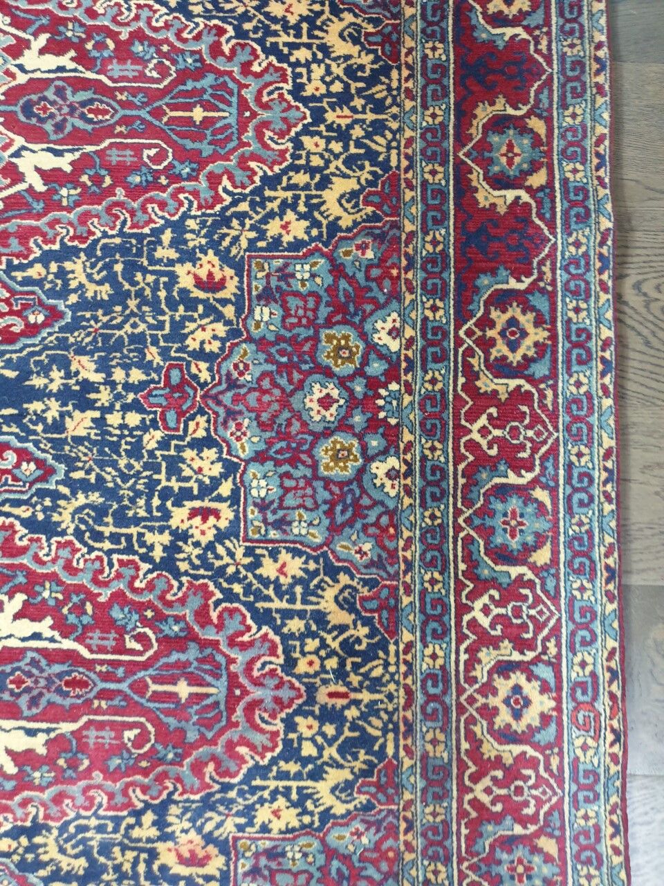 Antique handmade indian amritsar rug