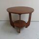 Table basse ronde en chêne Art Déco