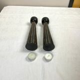 Pair of wooden candle holders