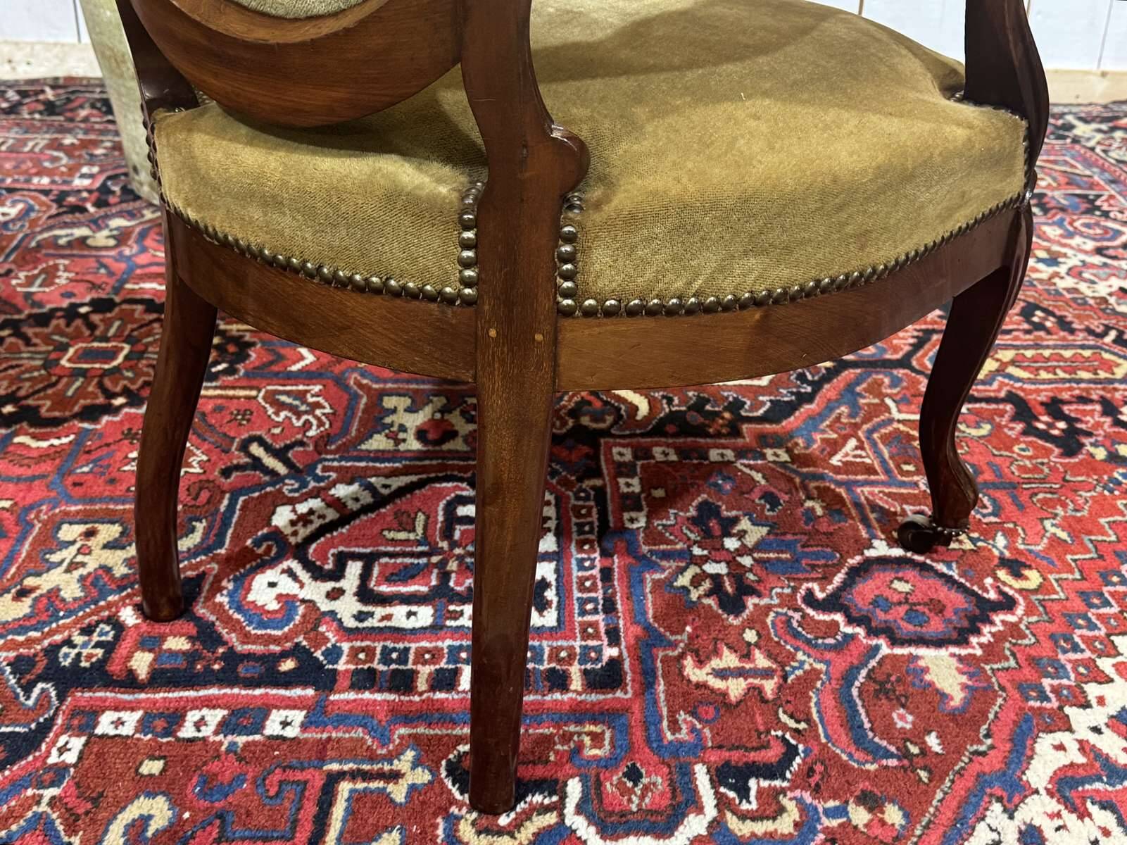 Paire de fauteuils Napoléon III XIXème en acajou