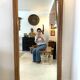 Mirror frame in old wood, 157 x 82 cm