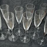 Service de 10 flûtes à Champagne cristal BACCARAT Dom Pérignon