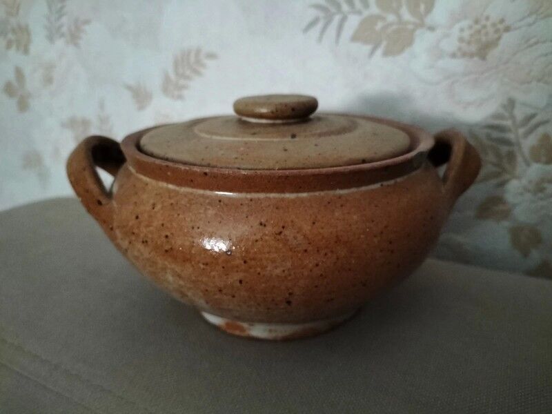 Old glazed stoneware pot