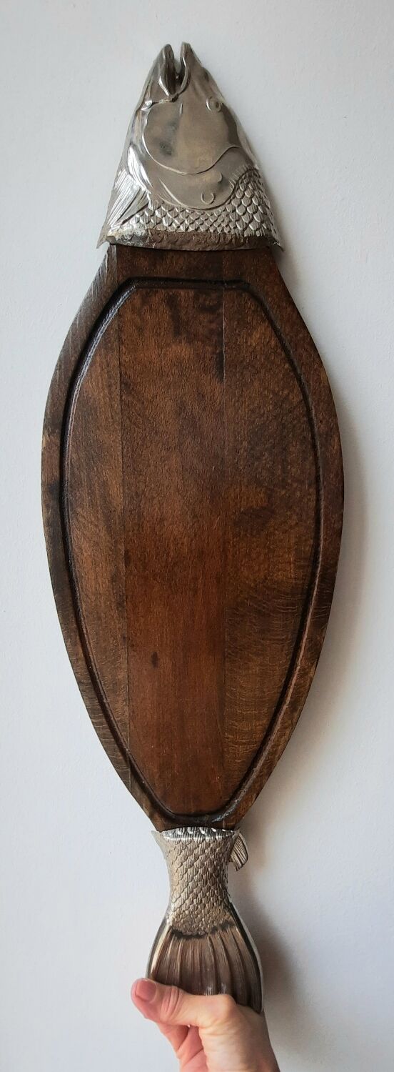 Vintage wood fish tray