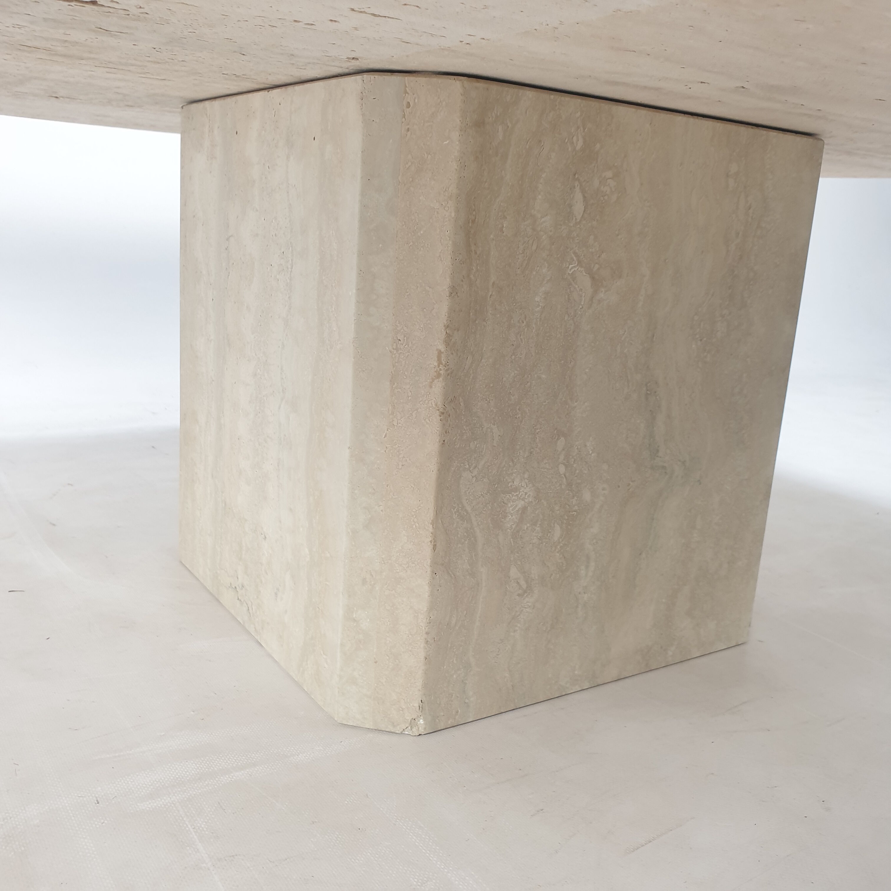 Italian travertine coffee table, 1980s