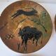 Set of 4 prehistoric rock plates Vallauris Vintage Diameter 20.