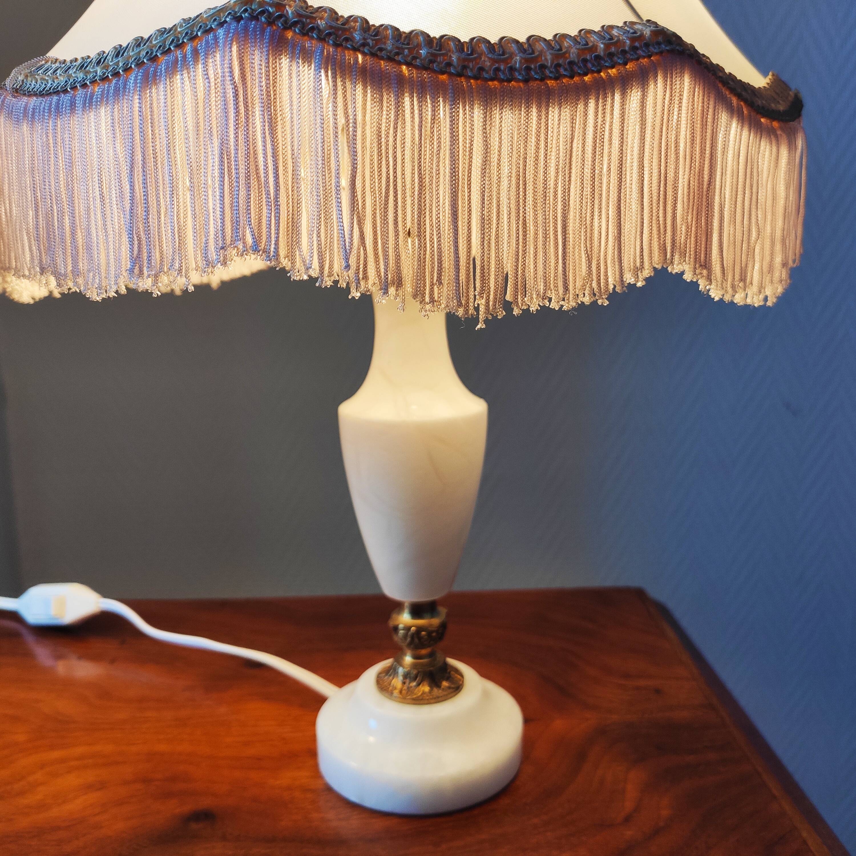 Pair of vintage alabaster lamps