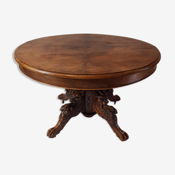 19th century walnut renaissance dining table