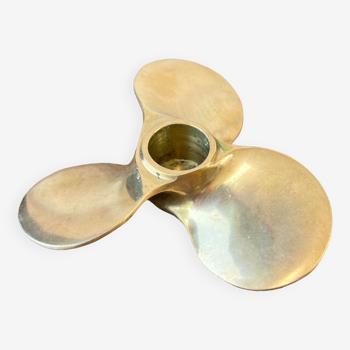 Brass "propeller" candle holder