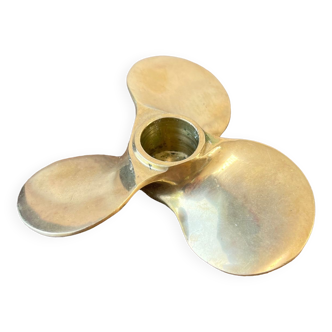 Brass "propeller" candle holder