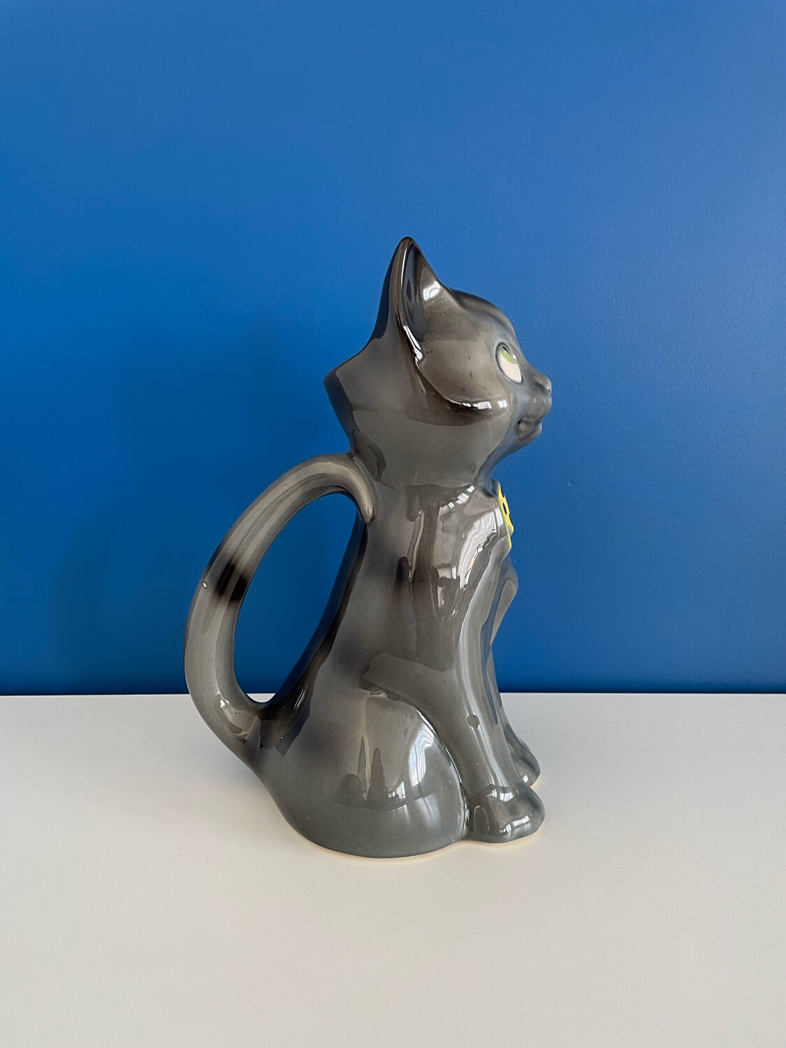 Vintage black cat jug pitcher