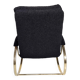 Modern mid-century rocking chair in brass by Guido Faleschini Black Boucle