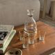 Vintage liqueur service with gold trim