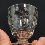 6 anciens verres à liqueur en cristal gravé ciselé art déco
