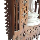 Carved wooden altar chapel shape with virgin al child h 58 cm religion