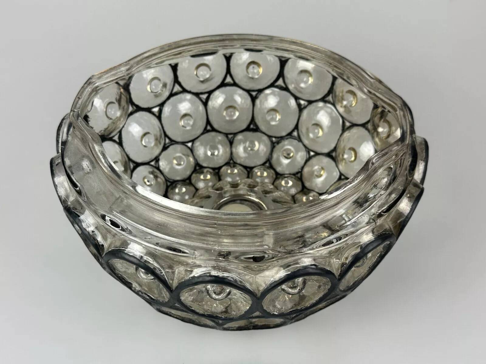 Ceiling light from the 60s and 70s Glashütte Limburg Germany glass & metal