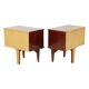 Pair of Vintage Bedside Tables Veneer Wooden Night Tables