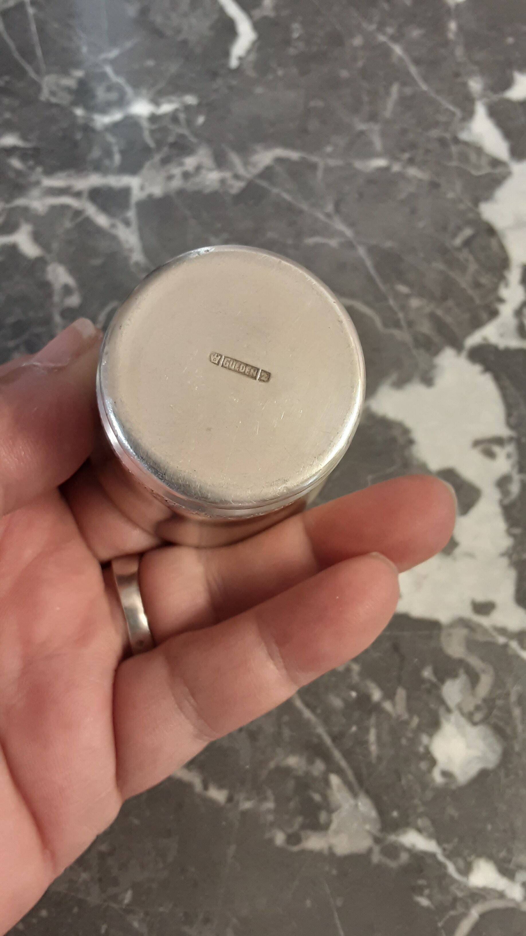 Set timpani and silver coquetier Gulden - vintage