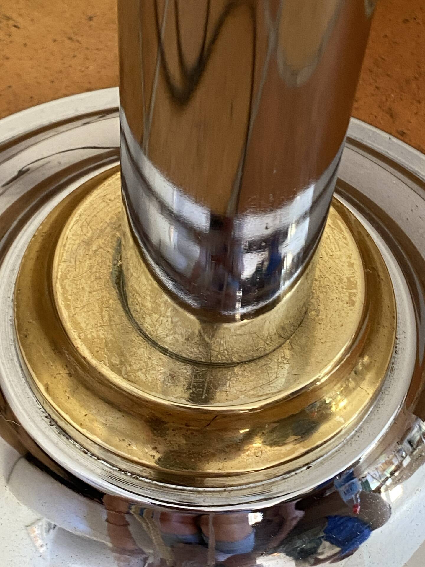 Metal and smoked glass floor lamp