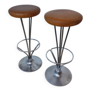 Pair of stools by Piet Hein, Fritz Hansen edition, model FL9511.