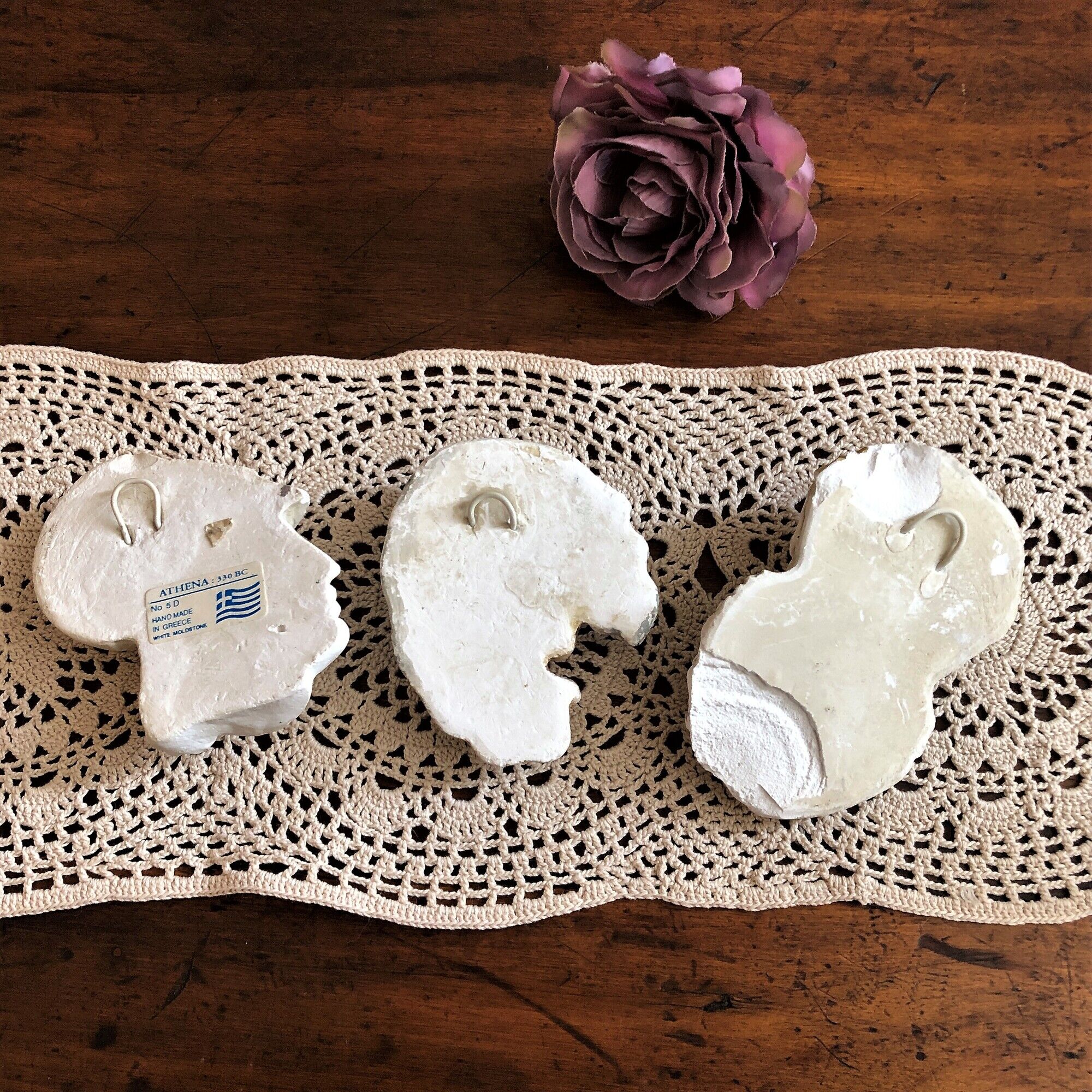 Set of 3 figurines Greek mythology in handmade stone from Greece