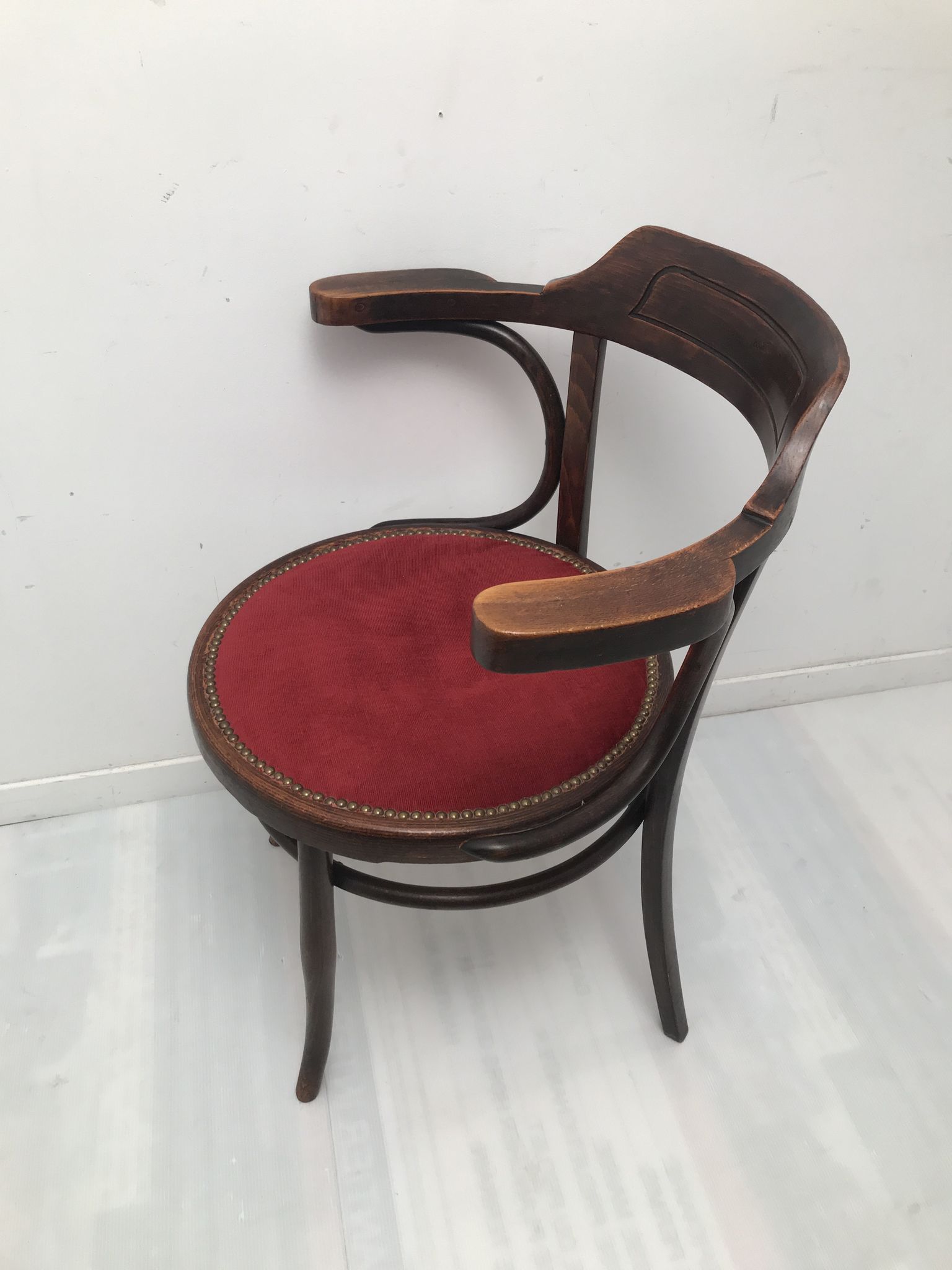 Old curved wooden chair