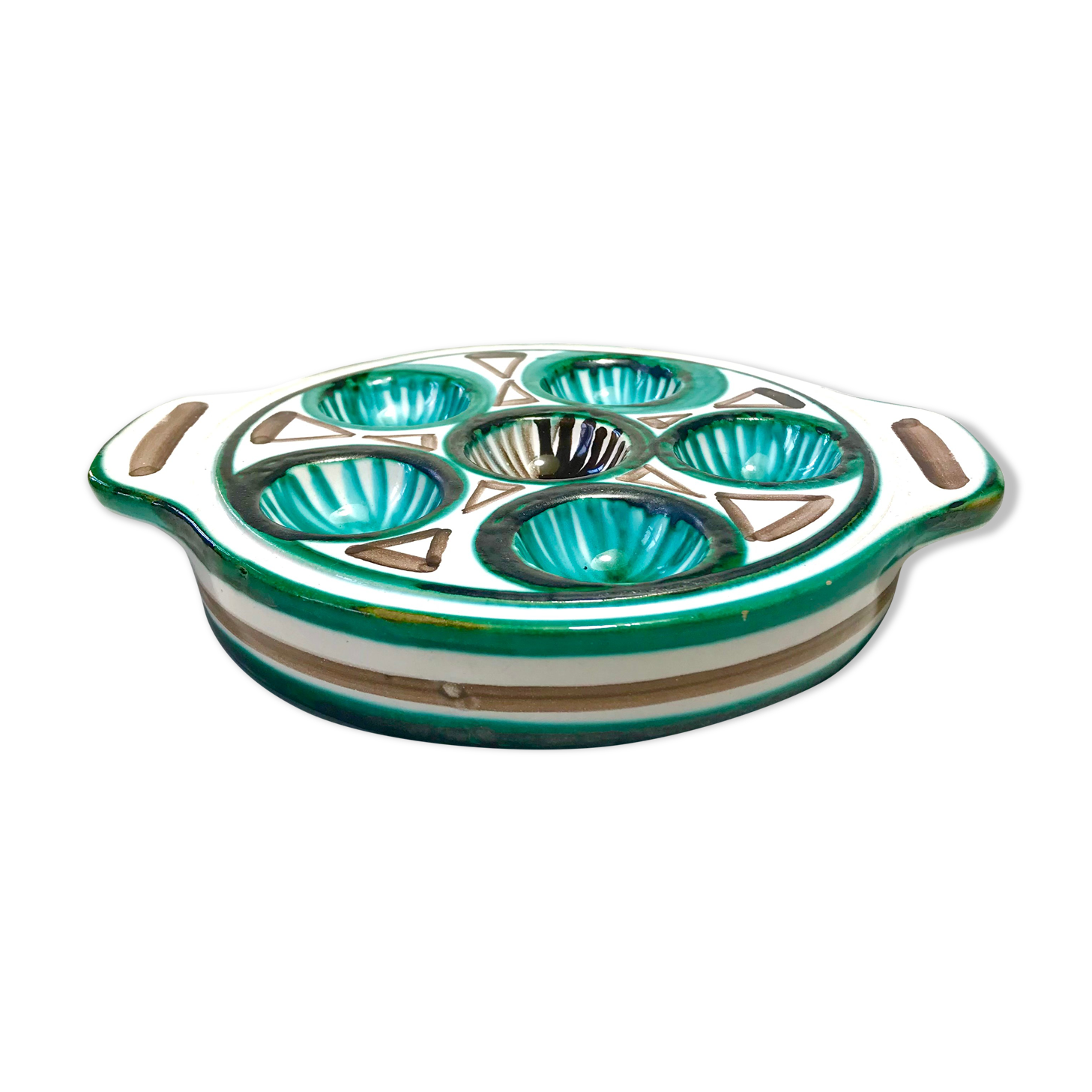 Robert picault snail dish ceramic design 1950 vallauris