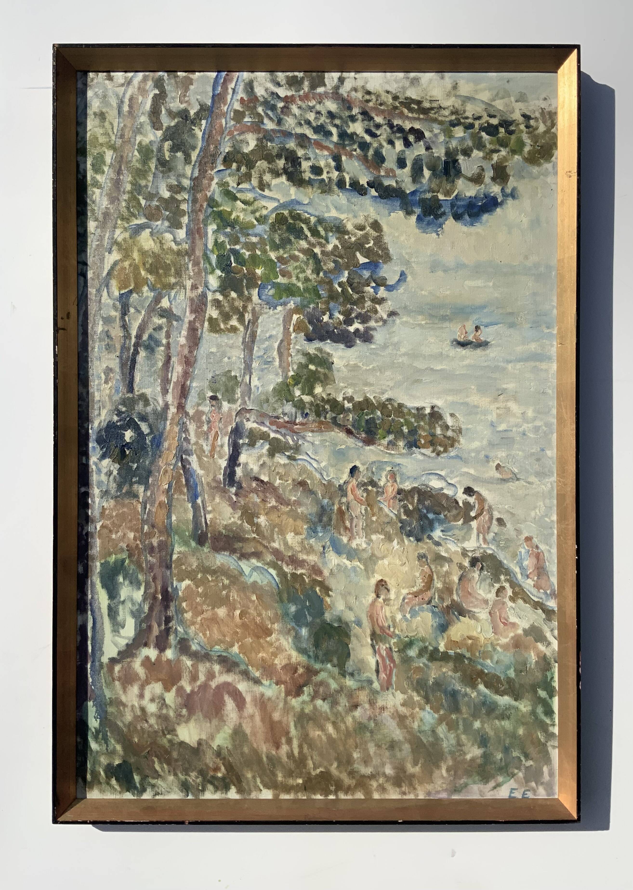 Vintage Oil On Canvas Landscape By Eva Eneroth, Paris, Mid 20th Century