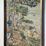 Vintage Oil On Canvas Landscape By Eva Eneroth, Paris, Mid 20th Century