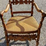 Armchair with straw seat