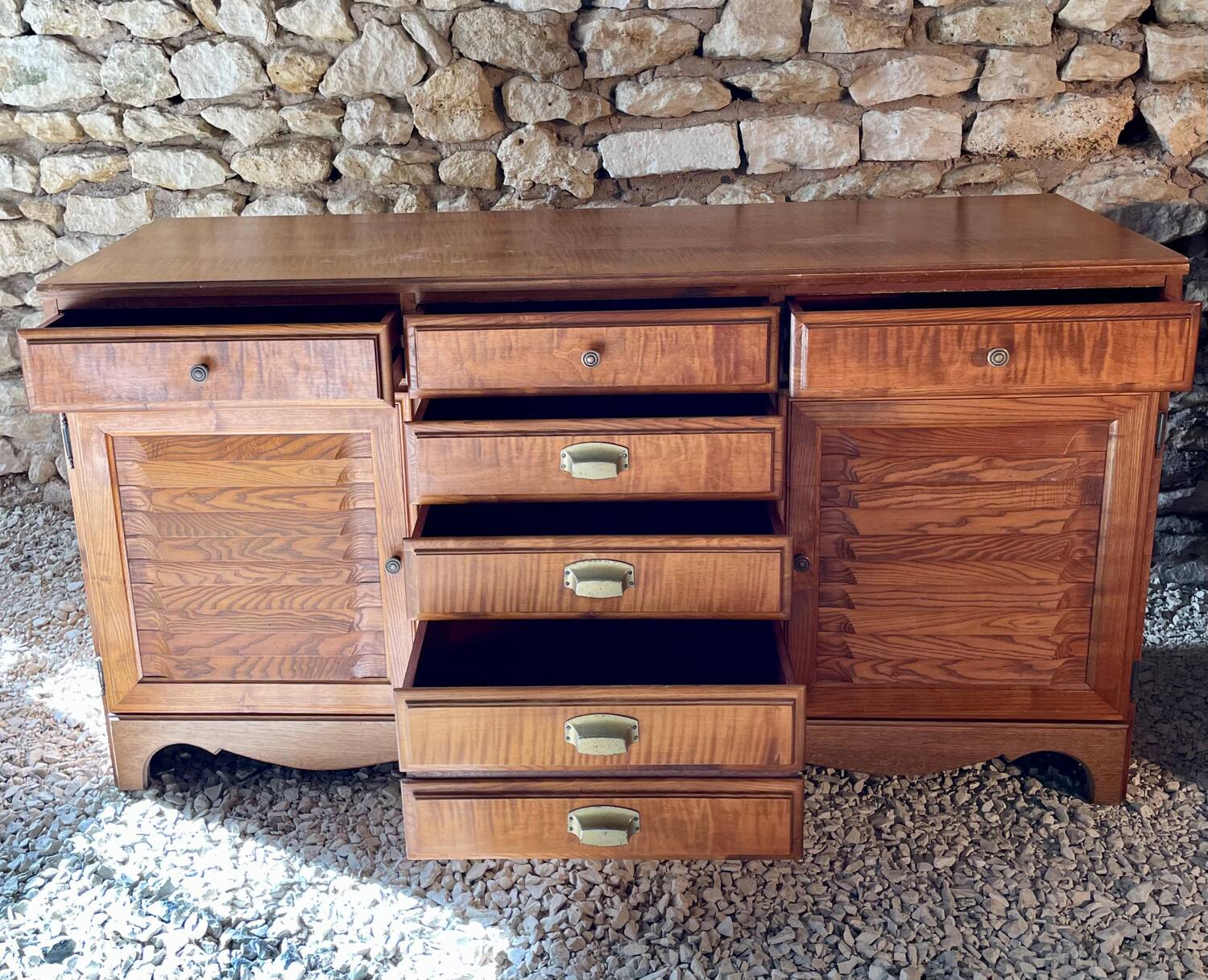 Low sideboard and jam cupboard set - solid wood