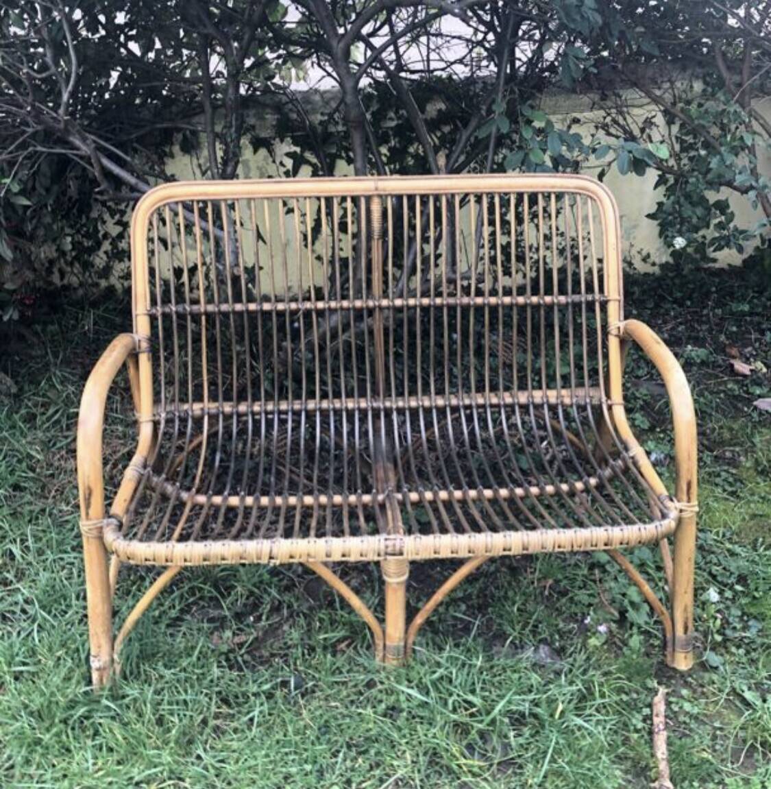 Vintage bamboo bench
