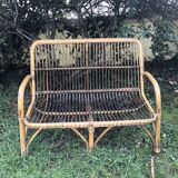 Vintage bamboo bench