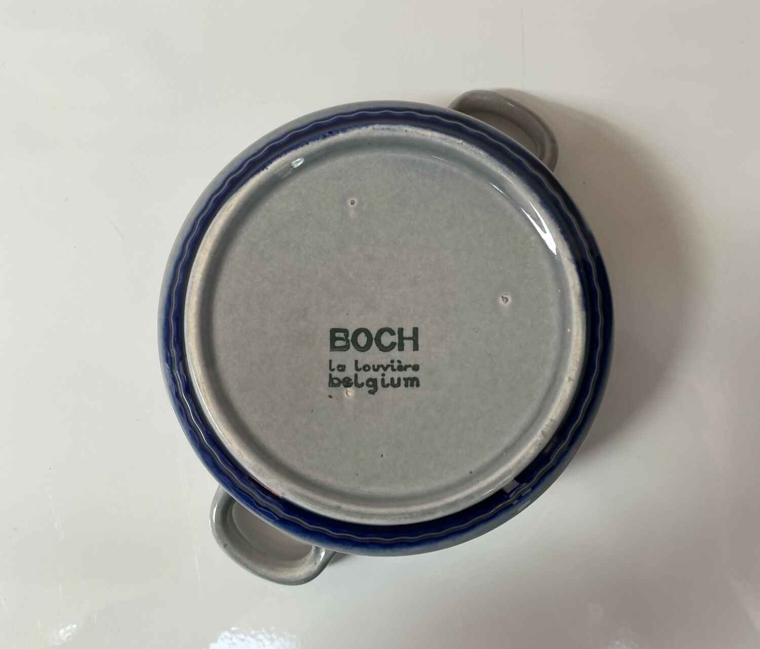 Small ear bowl Boch vintage blue and grey