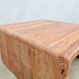 Vintage Italian travertine marble coffee table 'pink chique'