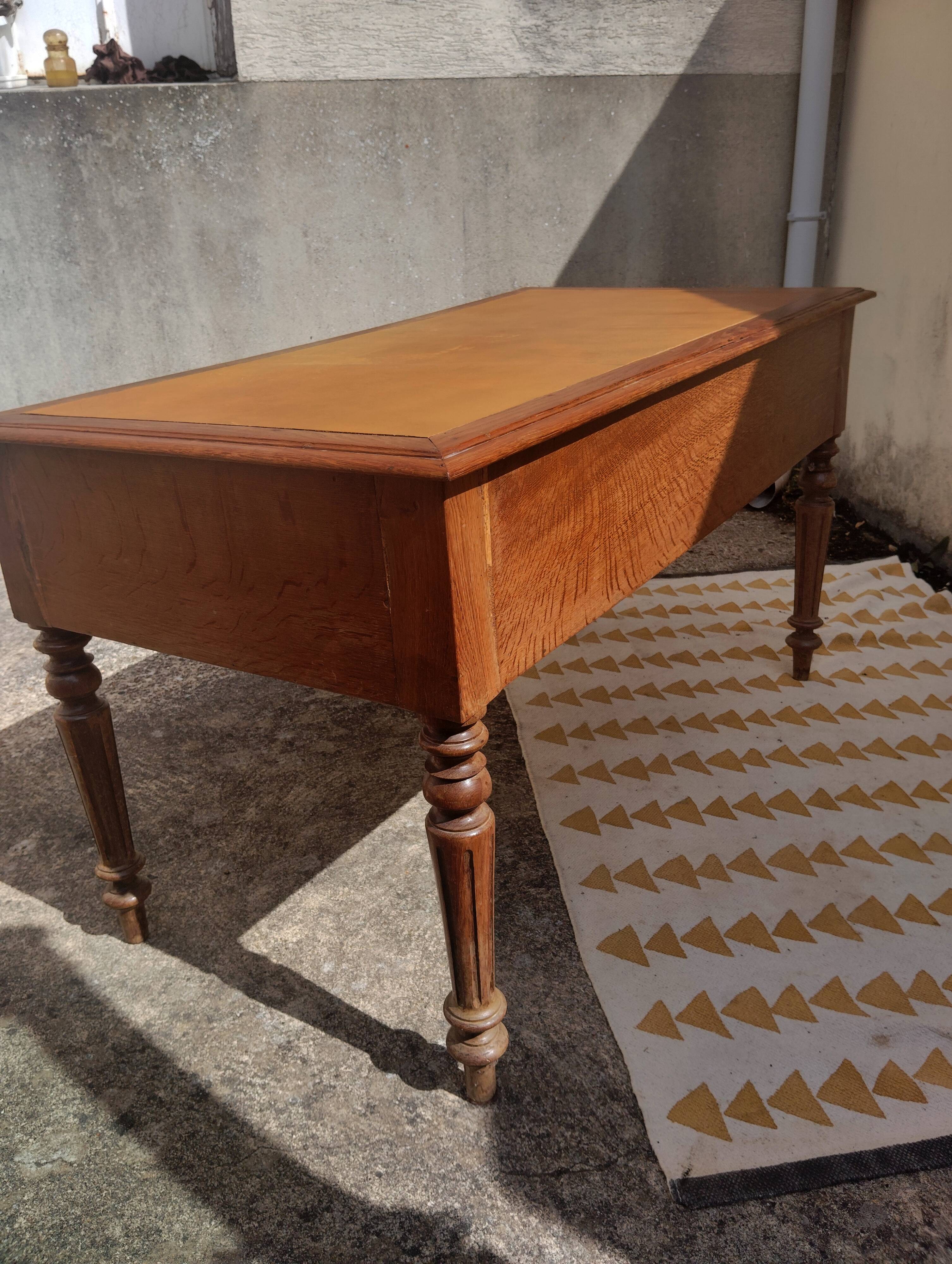 Louis XVI style minister's desk in oak