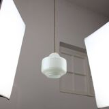 Mid-Century Italian Opaline and Brass Pendant Lamp