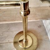 Large golden brass lamp with a movable arm - adjustable desk lamp