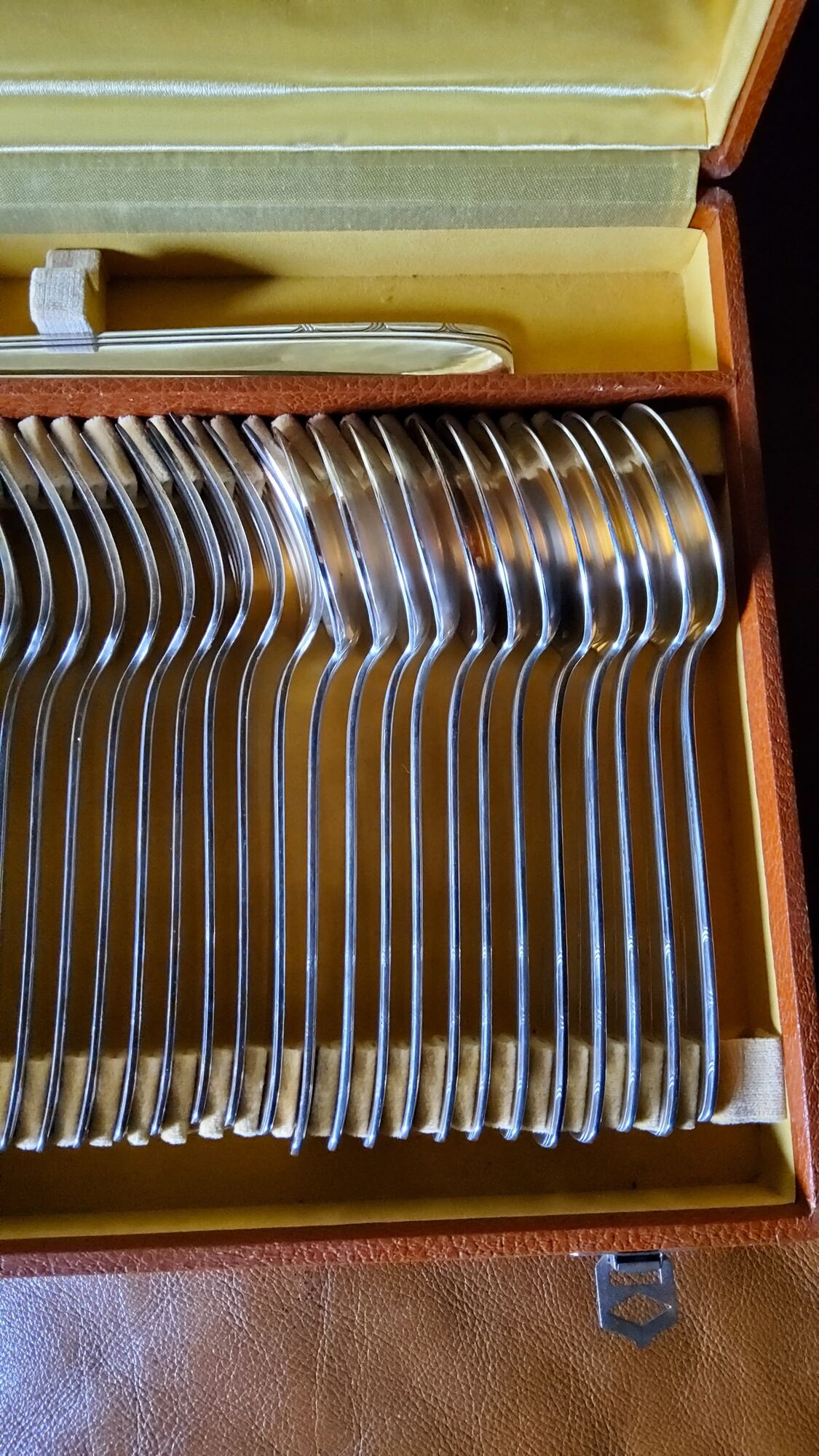 Silver metal housewife model of the 50s in her box