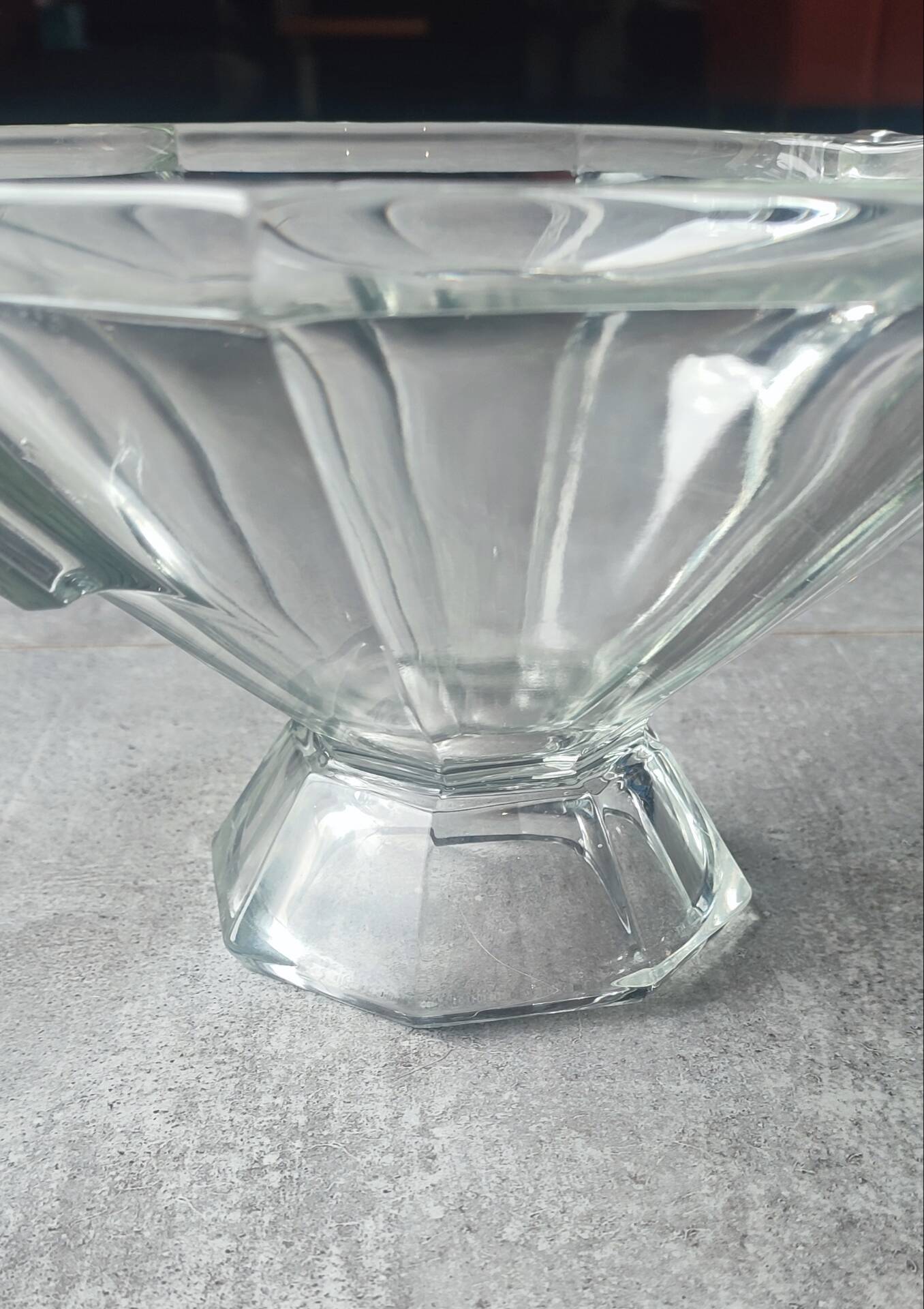 Coupe en verre épais style Art Déco gravée Slovakia