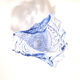 Blue pressed-moulded glass basket dish Meisenthal? Ashtray 1920
