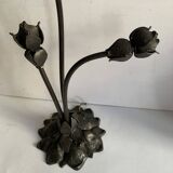 Large signed Art Nouveau style bronze sculpture lamp