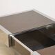 Vintage glass and aluminum bar coffee table, 1970